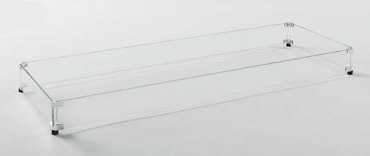 Outdoor Greatroom Fire Pit Table Accessories 12" x 64" Linear Glass Wind Guard