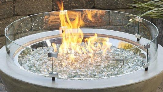 Outdoor Greatroom Fire Pit Table Accessories 30" Round Glass Wind Guard