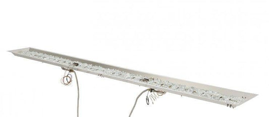 Outdoor Greatroom Linear Crystal Fire Burners 12" x 120" Linear Stainless Steel Crystal Fire® Plus Gas Burner