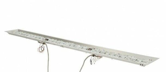 Outdoor Greatroom Linear Crystal Fire Burners 12" X 24" Rectangular Honey Glow Brown Gas Burner (CFP1224BRN)