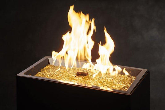 Outdoor Greatroom Linear Crystal Fire Burners 12" x 24" Rectangular Stainless Steel Crystal Fire® Plus Gas Burner