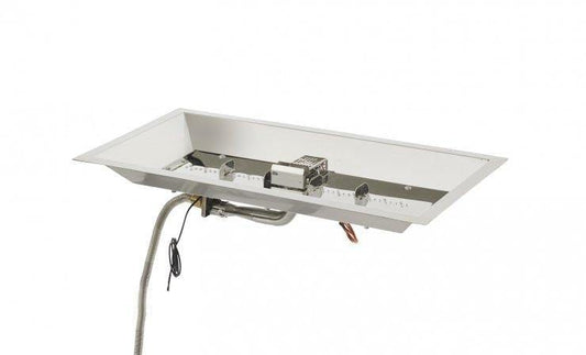 Outdoor Greatroom Linear Crystal Fire Burners 12" x 24" Rectangular Stainless Steel Crystal Fire® Plus Gas Burner