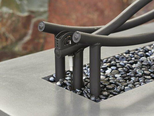 Outdoor Greatroom Linear Crystal Fire Burners 56" Linear Black Wave Gas Burner for Natural Gas (WV-56-NG)