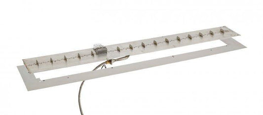 Outdoor Greatroom Linear Crystal Fire Burners Linear Stainless Steel Crystal Fire Plus Gas Burner Insert and Plate Kits - More Sizes