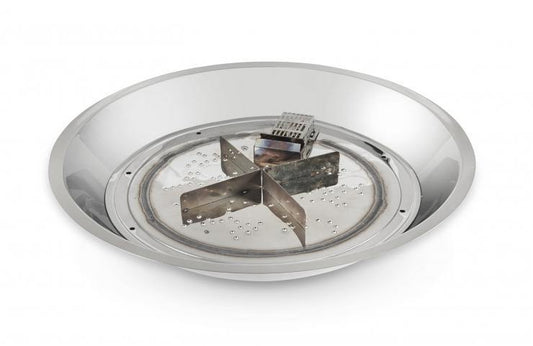 Outdoor Greatroom Round Crystal Fire Burners 20" Round Stainless Steel Crystal Fire® Plus Gas Burner