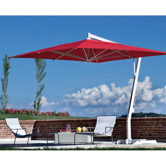 FIM - P19 Series Cantilever Umbrella Rectangular Canopy 10 x 13 ft | P-Series | Peppercorn Brown & Silver