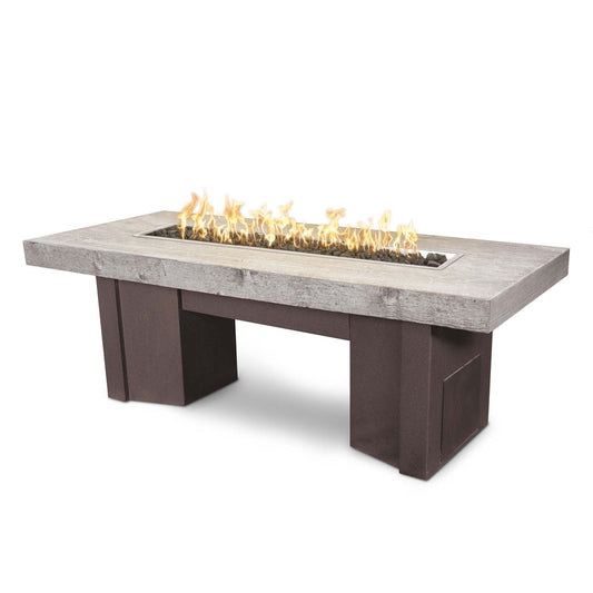 The Outdoor Plus - Alameda Fire Table 78" x 35" - Wood Grain - OPT-ALMWG78