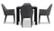 Harmonia Living - Parlor Classic 4 Seat Square Dining Table - Black/Slate | PAR-BK-SET510