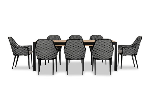 Harmonia Living - Parlor Communal 8 Seat Extendable Reclaimed Teak Dining Set | PAR-BK-SET590