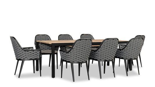 Harmonia Living - Parlor Communal 8 Seat Extendable Reclaimed Teak Dining Set | PAR-BK-SET590