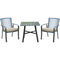 Hanover - Pemberton 3-Piece Outdoor Dining Set With 2 Alum Dining Chairs w/ Cushion and 30-In. Sq Slat-Top Table - Cast Ash/Gunmetal - PEMDN3PCS-ASH