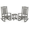 Hanover - Outdoor Chairs With Hanover All-Weather 2 Porch Rockers Set and Side Table - Grey - PINE3PC-GRY