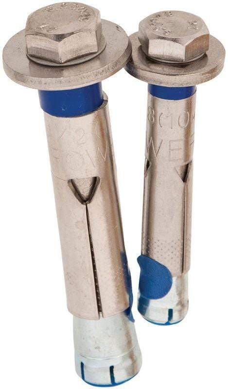 POWERS Climbing & Mountaineering > Bolts & Hangers Size 1/2" X 2 3/4" POWERS FIVE PIECE POWER-BOLTS STAINLESS STEEL