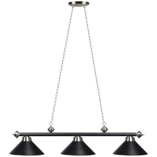 RAM Game Room Billiard Lighting RAM Game Room - 54" 3LT BILLIARD LIGHT- MATTE BLK/ST