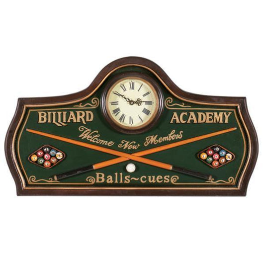 RAM Game Room Indoor Décor RAM Game Room - BILLIARD ACADEMY CLOCK