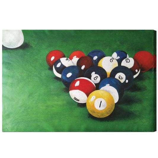 RAM Game Room Indoor Décor RAM Game Room - OIL PAINTING ON CANVAS - RACKED BILLIARD BALLS