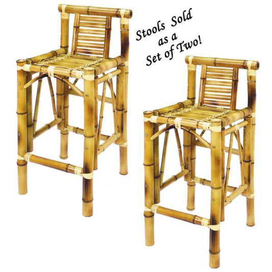 RAM Game Room RAM Furniture > Bamboo Furniture RAM Game Room - SET OF TWO BAMBOO TIKI BAR STOOLS
