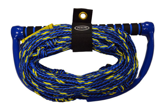 RAVE Towables - Ski/Wakeboard Ropes 75' 3-Section Wakeboard/Kneeboard Rope w/EVA Swirl Grip - Elite