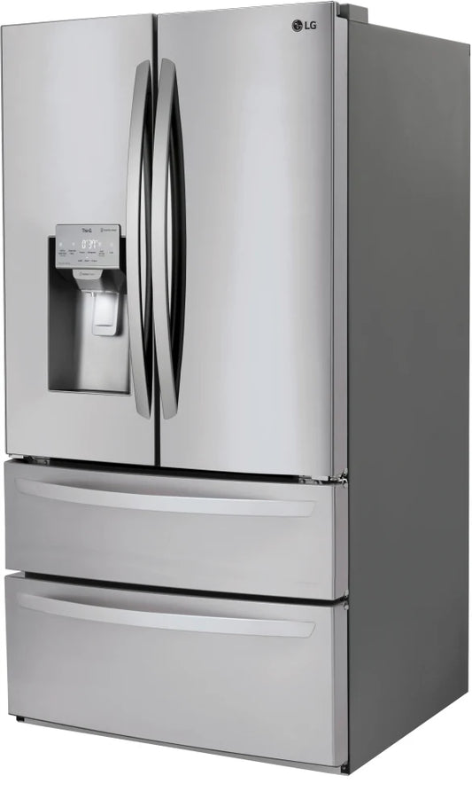 LG - 28 cu. ft. 4-Door French Door Smart Refrigerator with Ice and Water Dispenser in PrintProof Stainless Steel - LMXS28626S