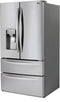 LG - 28 cu. ft. 4-Door French Door Smart Refrigerator with Ice and Water Dispenser in PrintProof Stainless Steel - LMXS28626S