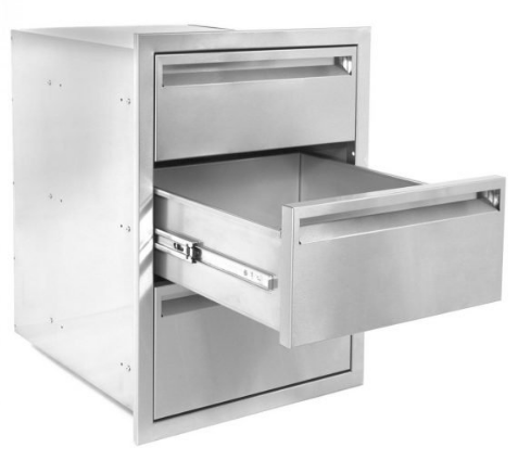RO BBQ Access Door 350 Series 16-Inch Triple Access Drawer - RO BBQ | BBQ-350-DRW3