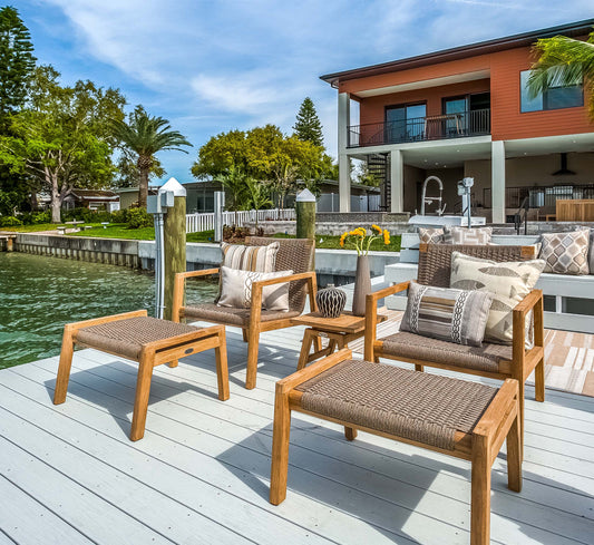 Royal Teak Collection Conversation Set Royal Teak Collection 5-Piece Admiral Conversation Set