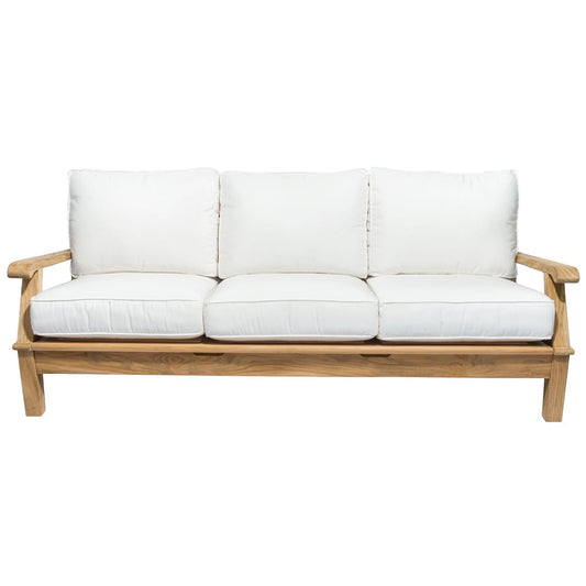 Royal Teak Collection DEEP SEATING Royal Teak Collection Miami 3 Seater Sofa | Coffee Table | 2 Chairs | Ottoman | 7 Piece Conversation Set – MIA3