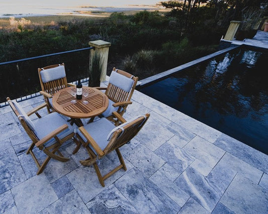 Royal Teak Collection Dining Table Royal Teak Collection Medium Sailor Round Folding Table – SFR30