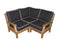 Royal Teak Collection MIAMI SECTIONAL / Standard colored cushions included in price (All in Sunbrella Fabric) Royal Teak Collection | Base Module,corner and 2 sides w/arms. | MIABASE