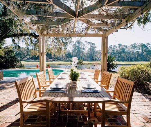 Royal Teak Collection Outdoor Chair Royal Teak Collection Compass Dining Arm Chair – COMAC