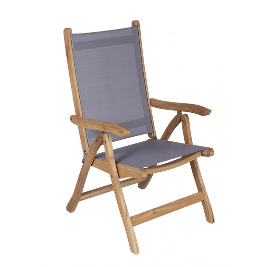 Royal Teak Collection Outdoor Chair Royal Teak Collection Gray Florida Sling Adjustable Arm Dining Chair – FLGR