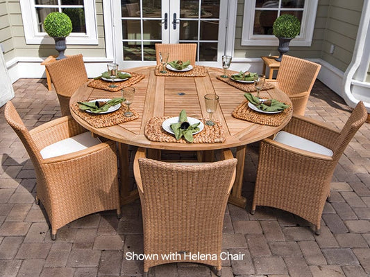Royal Teak Collection Outdoor Dining Table Royal Teak Collection 6 Foot Round Drop Leaf Table | 7 Piece Teak Dining Set – DLT6