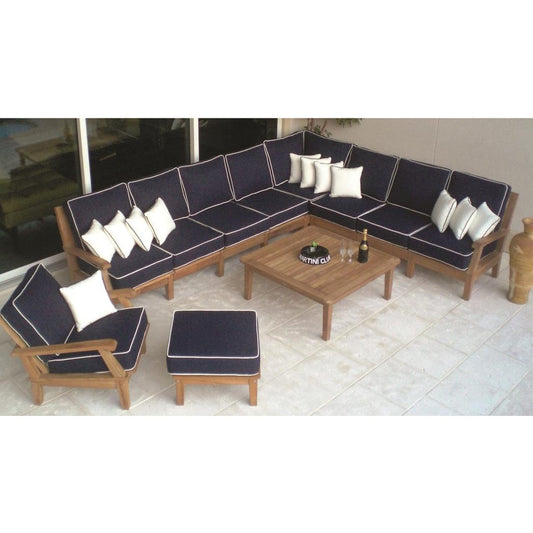 Royal Teak Collection Outdoor Sectional Royal Teak Collection Miami Sectional | 11 Piece Teak Sectional Conversation Set – MIABASE