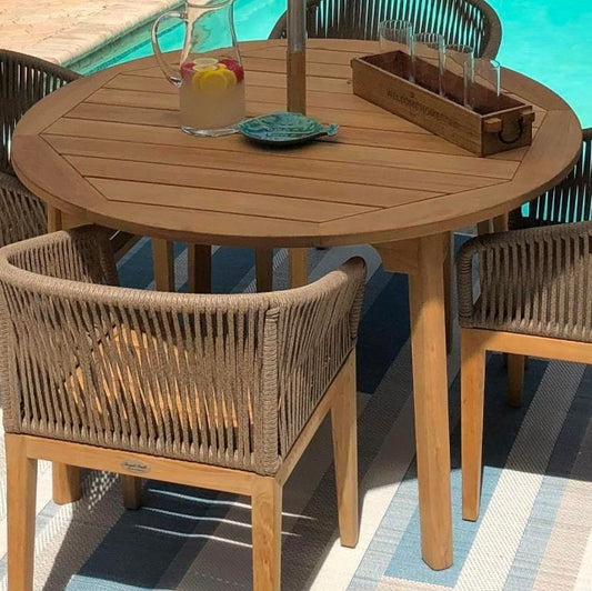 Royal Teak Collection Outdoor Teak Dining Set Royal Teak Collection 6-Piece Admiral Arm Dining Set-ADCH