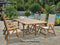 Royal Teak Collection Outdoor Teak Dining Set Royal Teak Collection | Medium Rectangular Family Expansion Table | 7 Piece Teak Dining Set – FER8