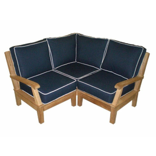 Royal Teak Collection SANIBEL SECTIONAL Royal Teak - Base Module Corner and 2 Sides W/Arms | MIASPBS