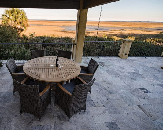 Royal Teak Collection TABLES Royal Teak Collection 5 Foot Round Drop Leaf Table – DLT5