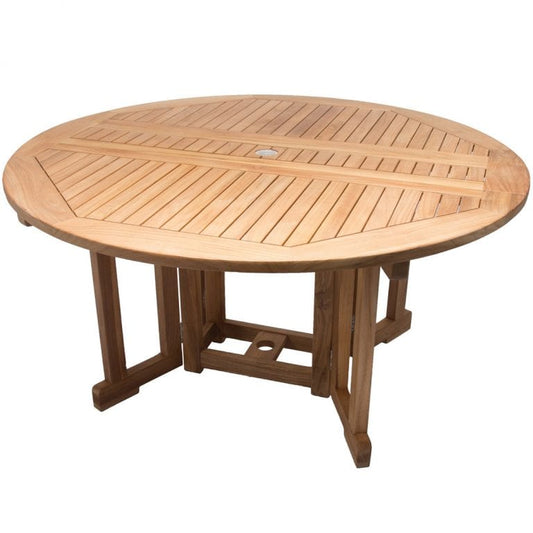 Royal Teak Collection TABLES Royal Teak Collection 6 Foot Round Drop Leaf Table – DLT6