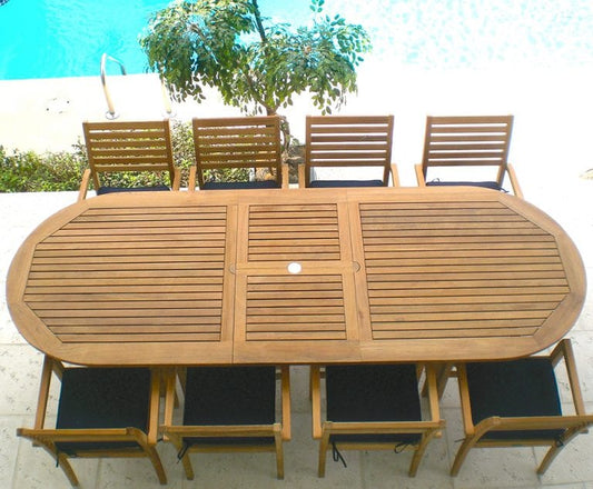 Royal Teak Collection TEAK TABLES Royal Teak Collection | 96/120 Family Expansion Table-Oval | FEO10