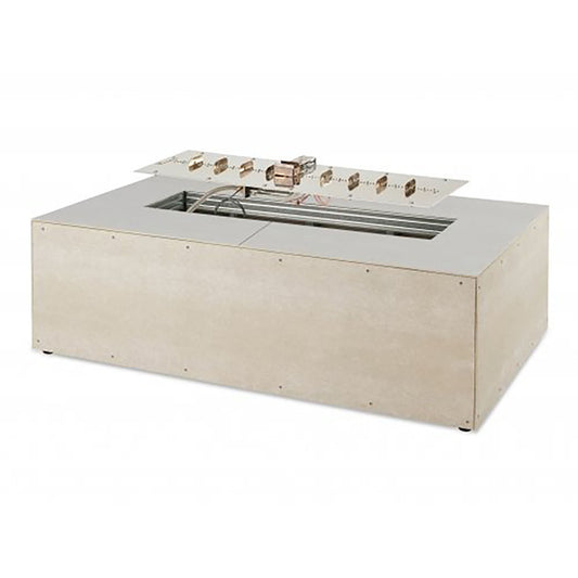 Outdoor Greatroom - 48" Linear Ready-to-Finish Fire Pit Table Base w/Aluminum Top, BI737DSING burner, 2 vents, DSI-CP control panel. Access door. Made in USA - RTF48TLDNG-K