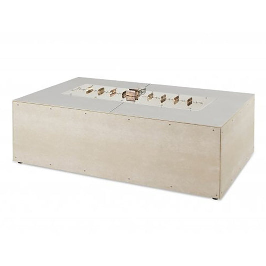 Outdoor Greatroom - 48" Linear Ready-to-Finish Fire Pit Table Base w/Aluminum Top, BI737DSING burner, 2 vents, DSI-CP control panel. Access door. Made in USA - RTF48TLDNG-K