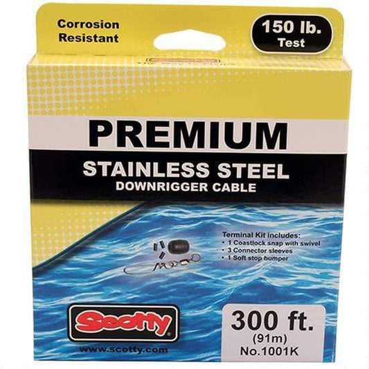 Scotty Fishing Marine/Water Sports : Accessories Scotty Premium SS Downrigger Cbl w Terminal Kit 300ft Spool