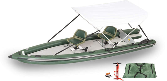 SeaEagle FishSkiff Packages Sea Eagle - FSK16 3 Person 16' FishSkiff 16 Inflatable Fishing Boat Swivel Seat & Canopy Package ( FSK16K_SWC )