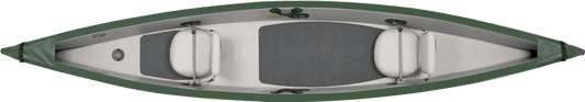 SeaEagle Inflatable Canoe Wood/Web Basic Seats Sea Eagle - TC16 2 Person 16' White/Green Inflatable Travel Canoe Wood/Web 2 Person Seat Start Up Package ( TC16K_STW )