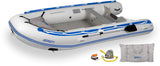 SeaEagle Transom Boat Packages Bench / Plastic Sea Eagle - 126SR 6 Person 12'6" White/Blue Sport Runabout Inflatable DSFloor Deluxe Boat ( 126SRXX )