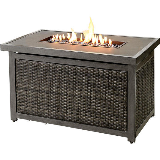 Hanover - Sedona Rectangle KD Gas Slat Top Fire Pit - Gas Fire Pit - SEDFP-REC