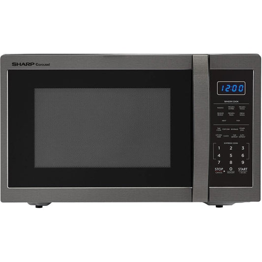 Sharp Sharp Carousel 1.4 Cu. Ft. 1100W Countertop Microwave Oven in Black Stainless Steel
