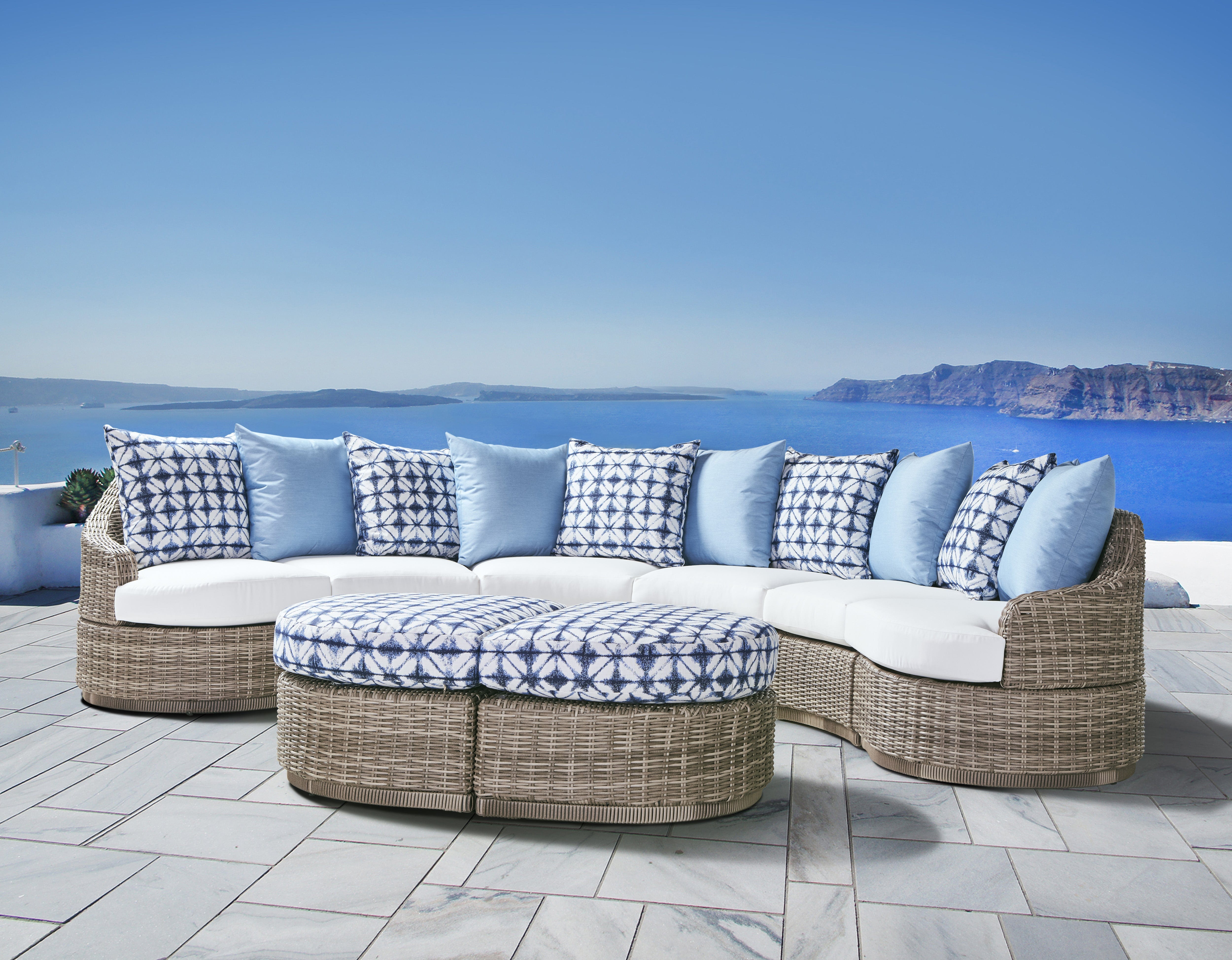 South Sea Outdoor New Java 3-Piece Outdoor Sectional Set w/ Square