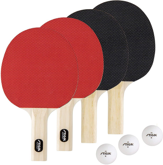 Stiga Table Tennis STIGA - Classic Table Tennis Set (4-Player Set), Red - T1335