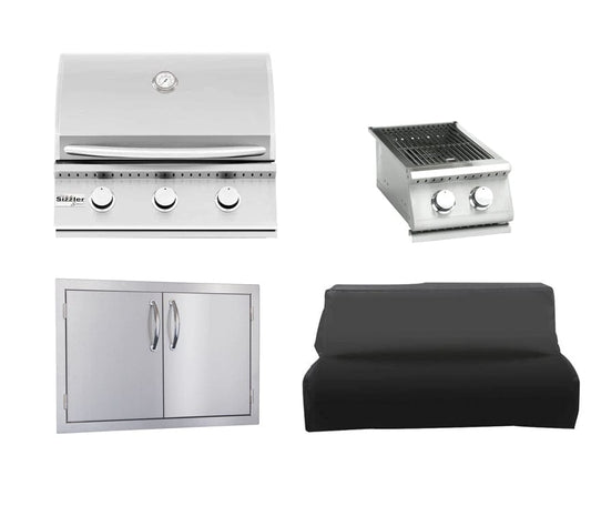 Summerset Grills Outdoor Kitchen Package Summerset Grills 4 Piece Outdoor Kitchen Package - Sizzler Series 26" | Access Door | Side Burner